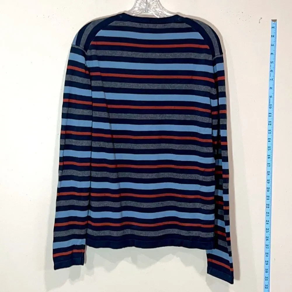 Banana Republic Striped Long Sleeve V-Neck Shirt. Size Medium.